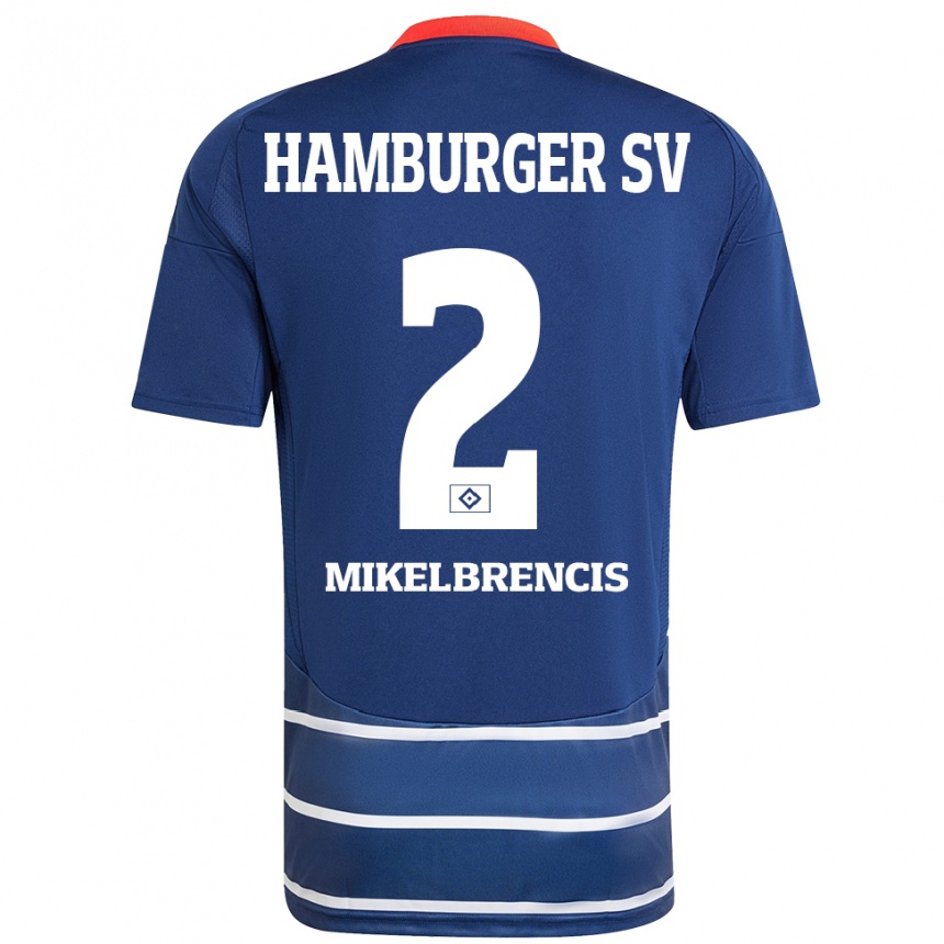 Hombre Fútbol Camiseta William Mikelbrencis #2 Azul Oscuro 2ª Equipación 2024/25 México