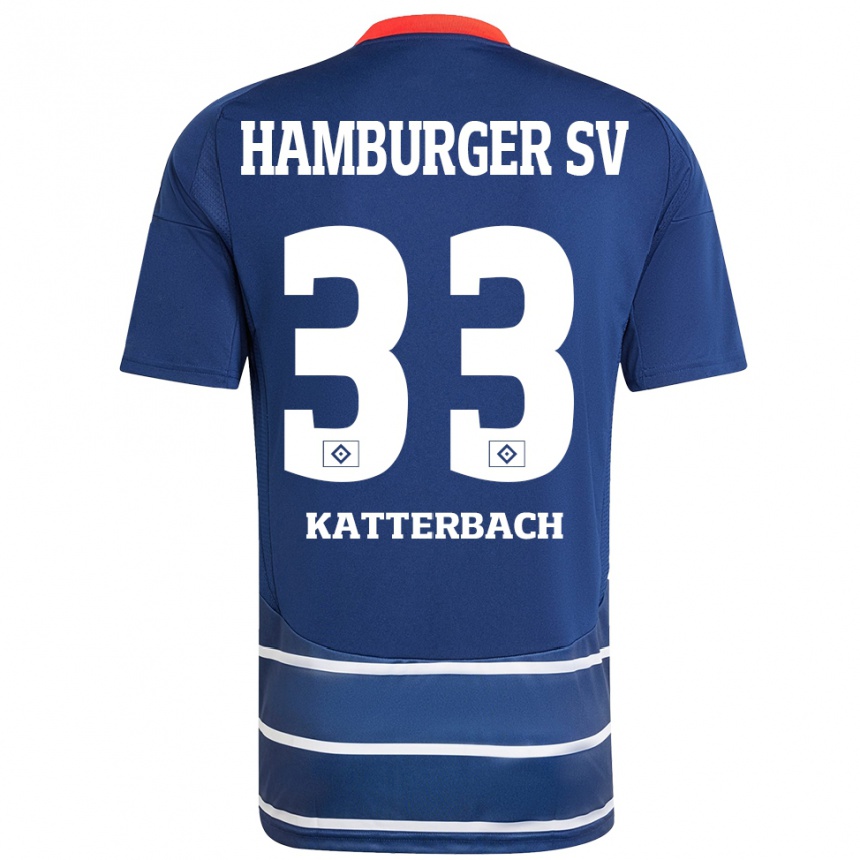 Hombre Fútbol Camiseta Noah Katterbach #33 Azul Oscuro 2ª Equipación 2024/25 México