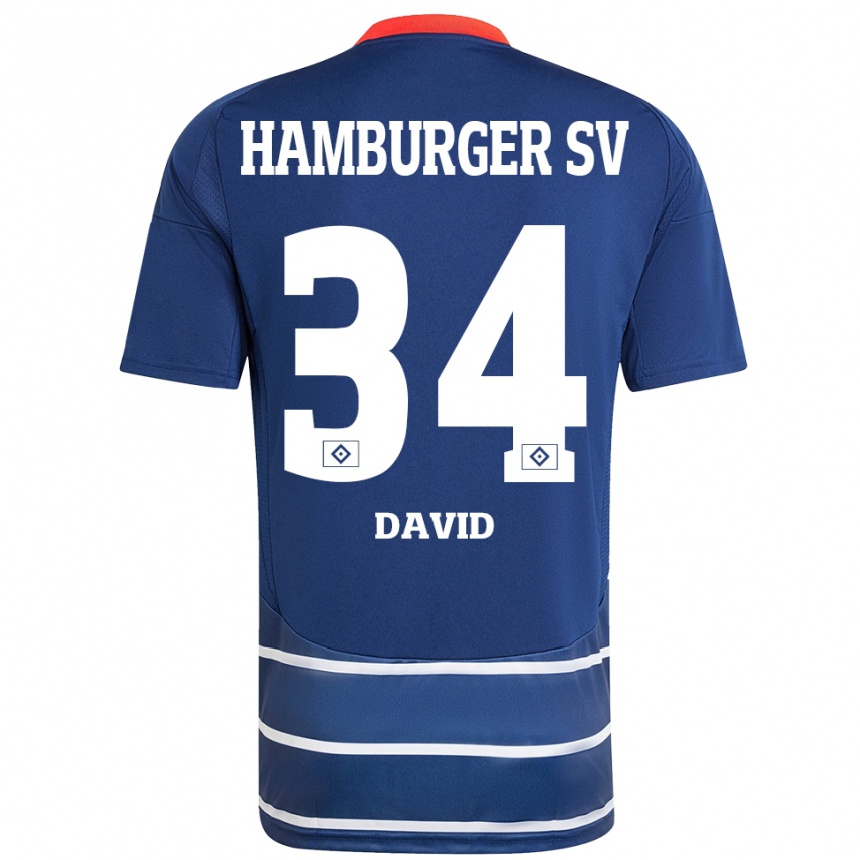 Hombre Fútbol Camiseta Jonas David #34 Azul Oscuro 2ª Equipación 2024/25 México