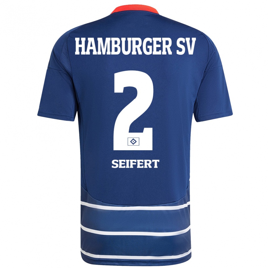 Hombre Fútbol Camiseta Luis Seifert #2 Azul Oscuro 2ª Equipación 2024/25 México