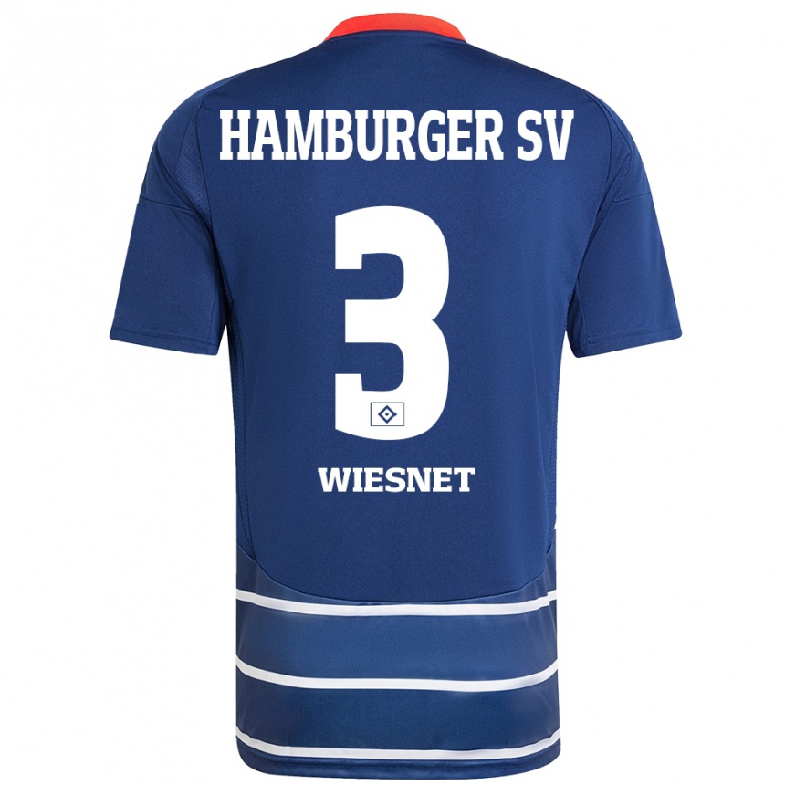 Hombre Fútbol Camiseta Melvin Wiesnet #3 Azul Oscuro 2ª Equipación 2024/25 México