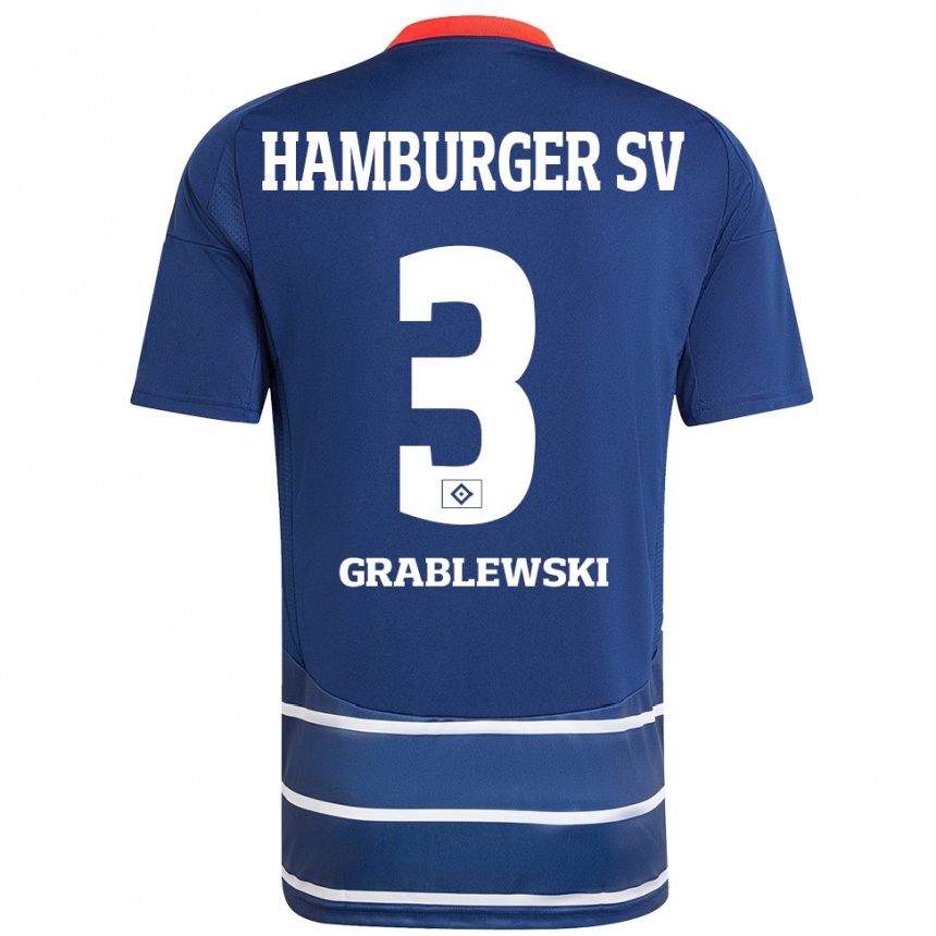 Hombre Fútbol Camiseta Max Grablewski #3 Azul Oscuro 2ª Equipación 2024/25 México