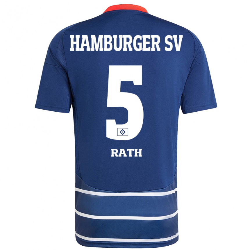 Hombre Fútbol Camiseta Davis Rath #5 Azul Oscuro 2ª Equipación 2024/25 México