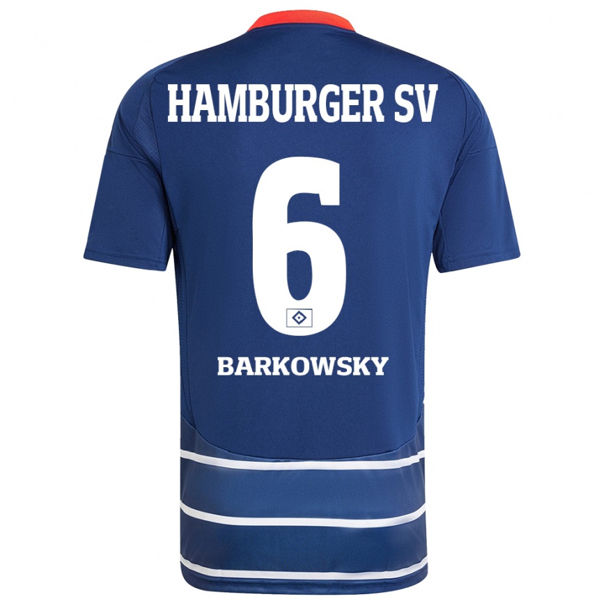 Hombre Fútbol Camiseta Finn Barkowsky #6 Azul Oscuro 2ª Equipación 2024/25 México