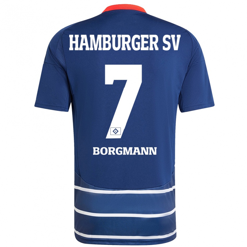 Hombre Fútbol Camiseta Marcus Borgmann #7 Azul Oscuro 2ª Equipación 2024/25 México