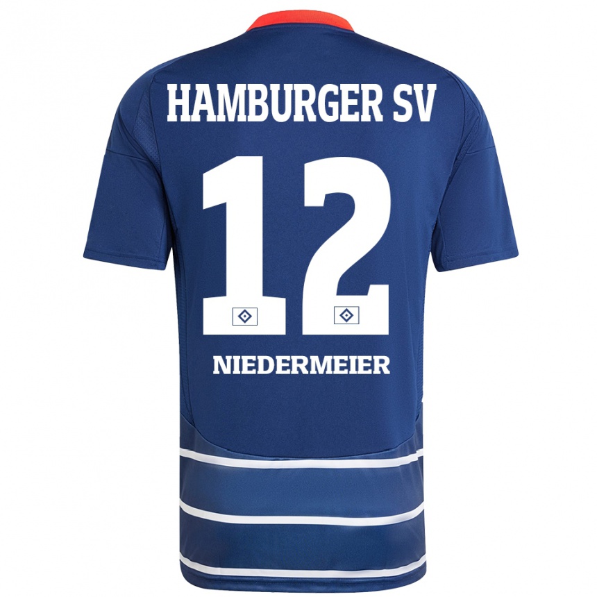 Hombre Fútbol Camiseta Philipp Niedermeier #12 Azul Oscuro 2ª Equipación 2024/25 México