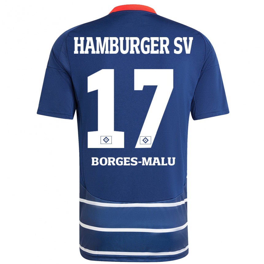 Hombre Fútbol Camiseta Louis Borges-Malu #17 Azul Oscuro 2ª Equipación 2024/25 México