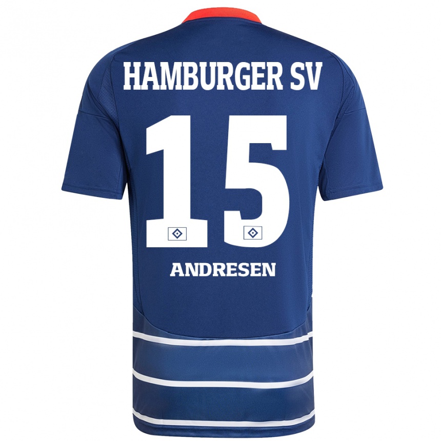 Hombre Fútbol Camiseta Bent Andresen #15 Azul Oscuro 2ª Equipación 2024/25 México