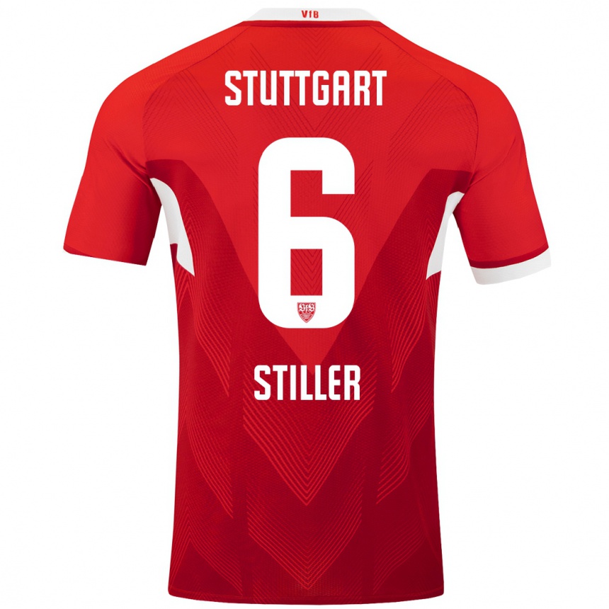 Hombre Fútbol Camiseta Angelo Stiller #6 Rojo Blanco 2ª Equipación 2024/25 México