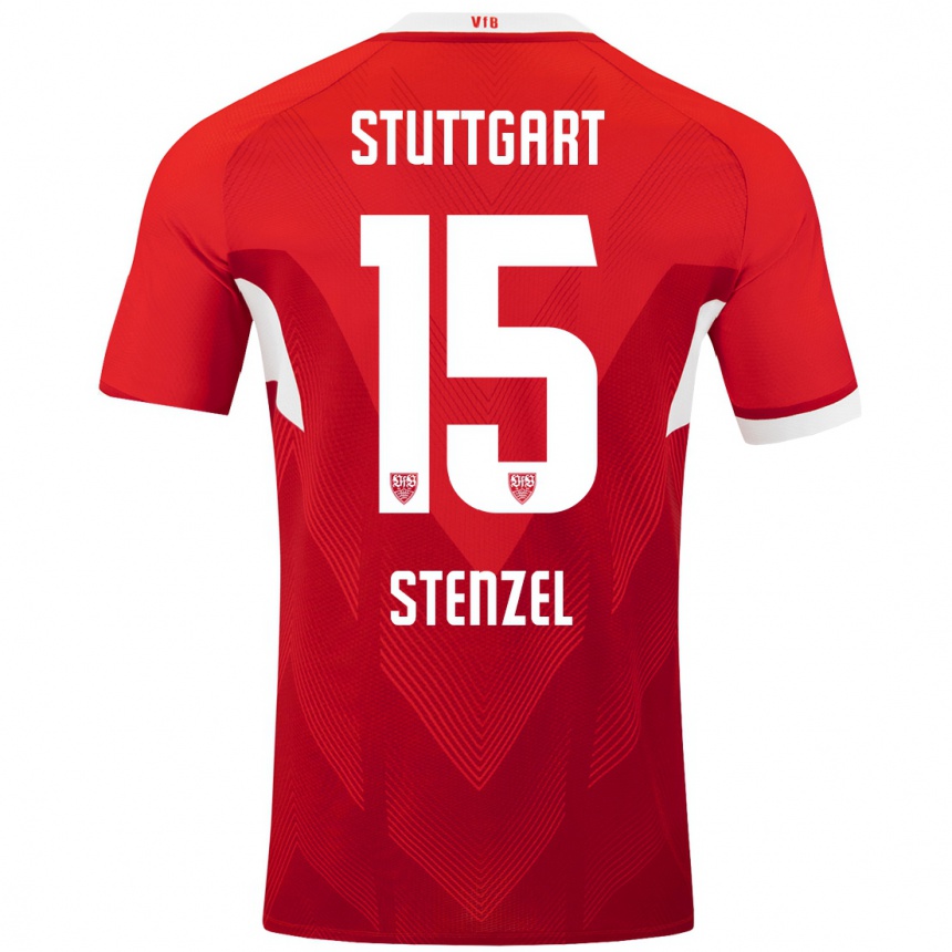 Hombre Fútbol Camiseta Pascal Stenzel #15 Rojo Blanco 2ª Equipación 2024/25 México