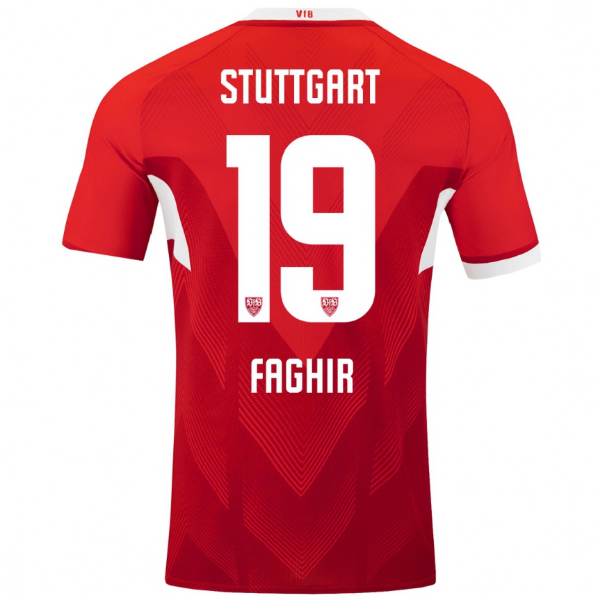 Hombre Fútbol Camiseta Wahid Faghir #19 Rojo Blanco 2ª Equipación 2024/25 México