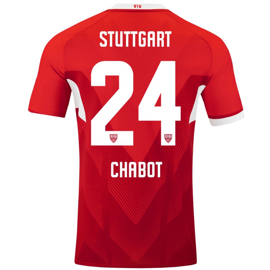 Hombre Fútbol Camiseta Jeff Chabot #24 Rojo Blanco 2ª Equipación 2024/25 México