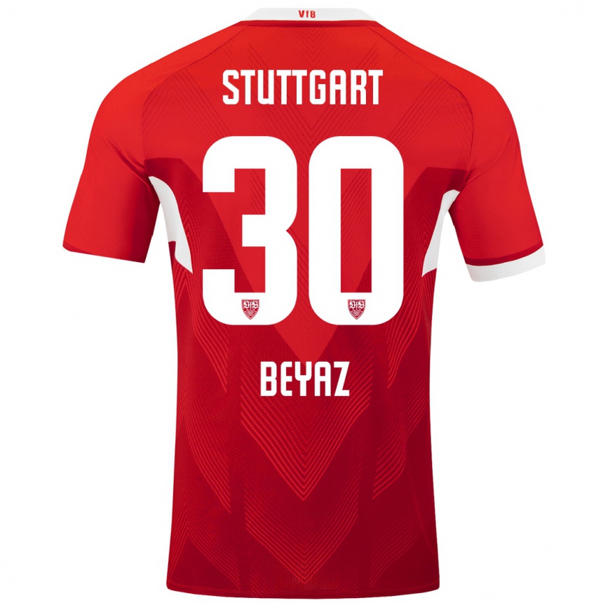 Hombre Fútbol Camiseta Ömer Beyaz #30 Rojo Blanco 2ª Equipación 2024/25 México