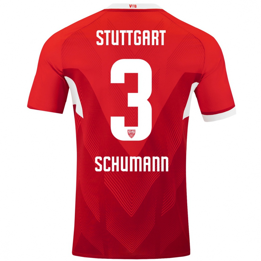 Hombre Fútbol Camiseta Frederik Schumann #3 Rojo Blanco 2ª Equipación 2024/25 México