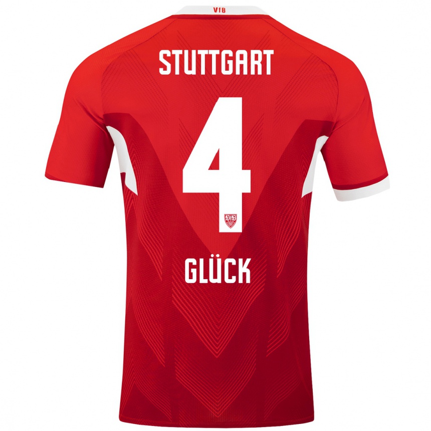 Hombre Fútbol Camiseta Michael Glück #4 Rojo Blanco 2ª Equipación 2024/25 México