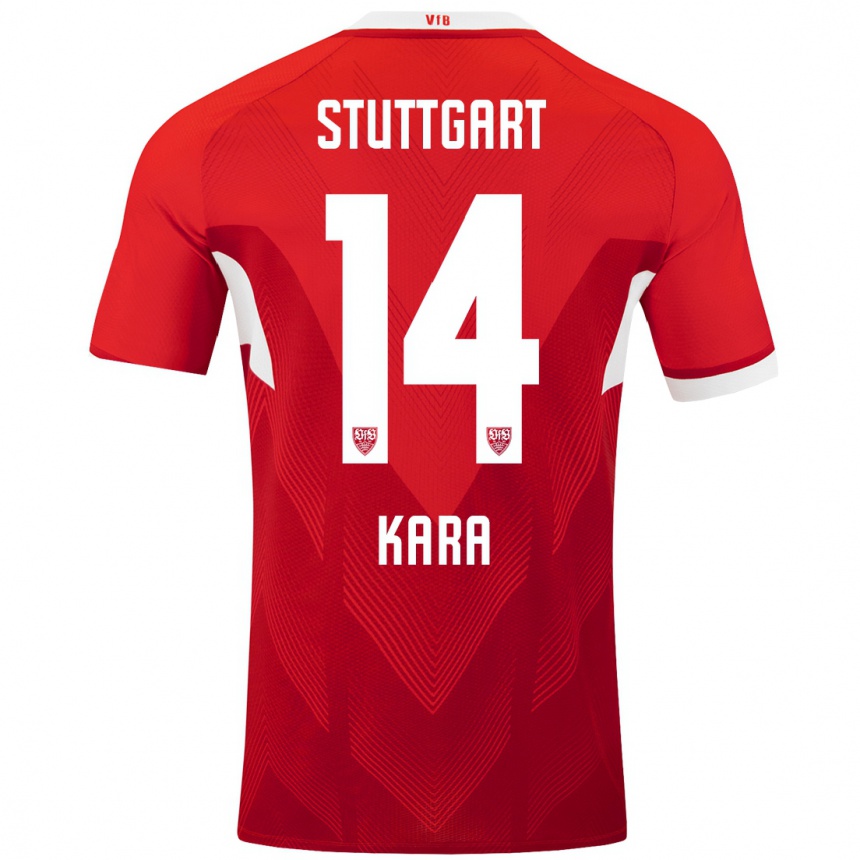 Hombre Fútbol Camiseta Semih Kara #14 Rojo Blanco 2ª Equipación 2024/25 México