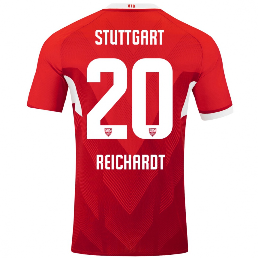 Hombre Fútbol Camiseta Leon Reichardt #20 Rojo Blanco 2ª Equipación 2024/25 México