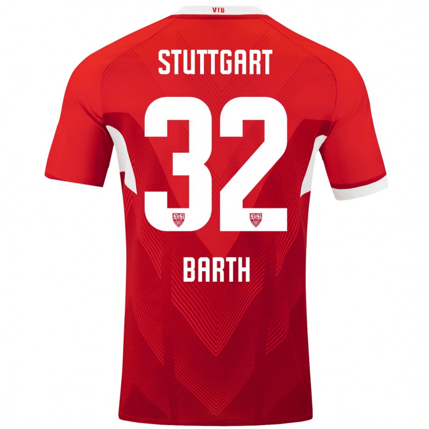 Hombre Fútbol Camiseta Tom Barth #32 Rojo Blanco 2ª Equipación 2024/25 México