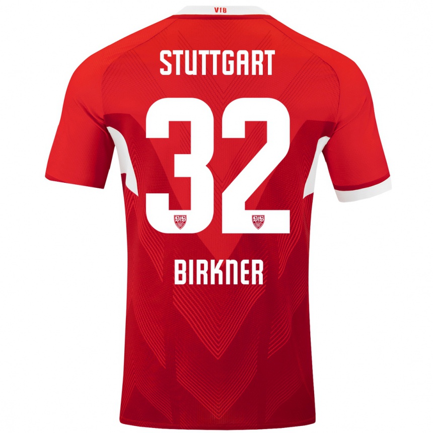 Hombre Fútbol Camiseta Hanna Birkner #32 Rojo Blanco 2ª Equipación 2024/25 México