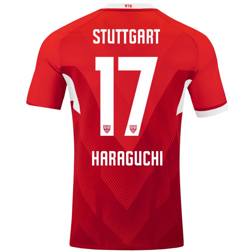 Hombre Fútbol Camiseta Genki Haraguchi #17 Rojo Blanco 2ª Equipación 2024/25 México