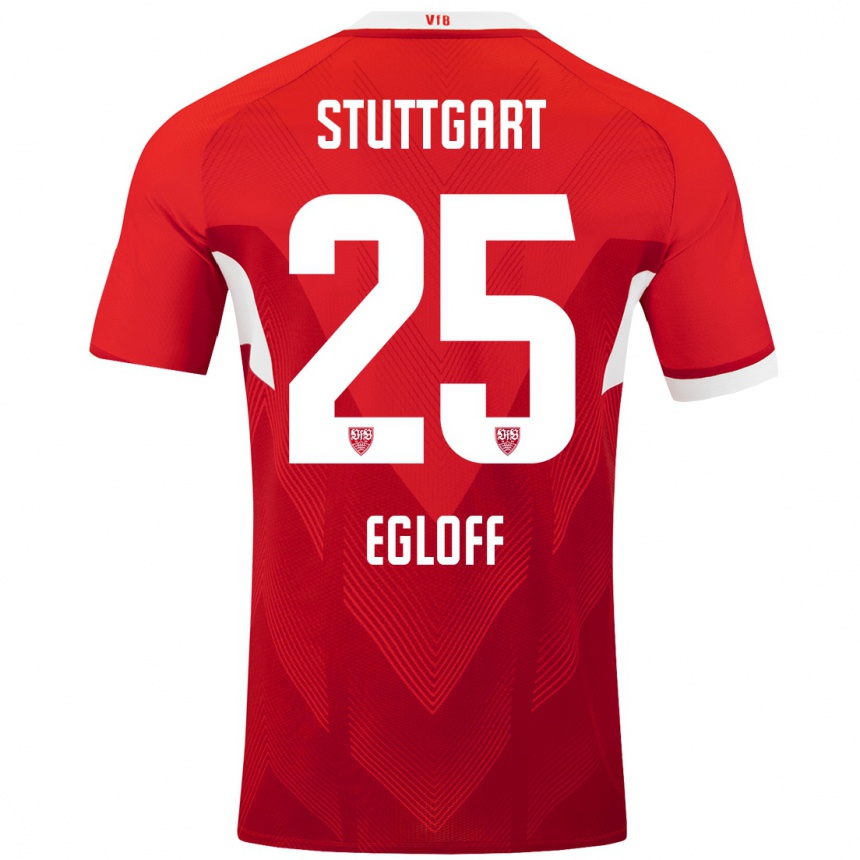 Hombre Fútbol Camiseta Lilian Egloff #25 Rojo Blanco 2ª Equipación 2024/25 México