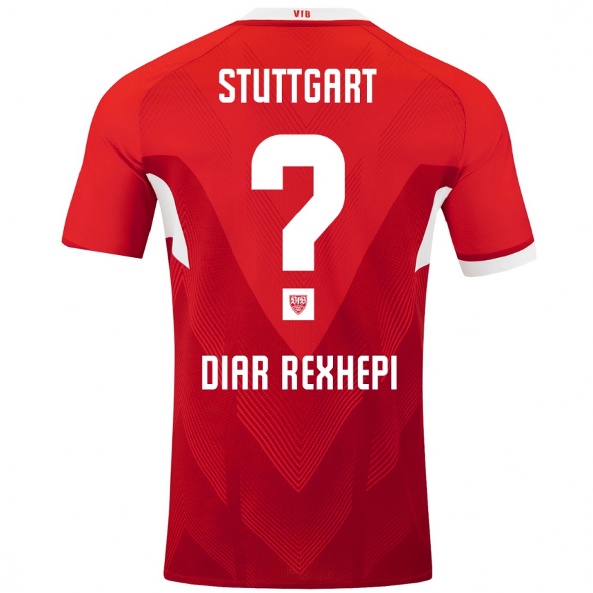 Hombre Fútbol Camiseta Diar Rexhepi #0 Rojo Blanco 2ª Equipación 2024/25 México