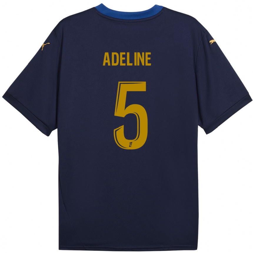 Hombre Fútbol Camiseta Martin Adeline #5 Azul Marino Dorado 2ª Equipación 2024/25 México