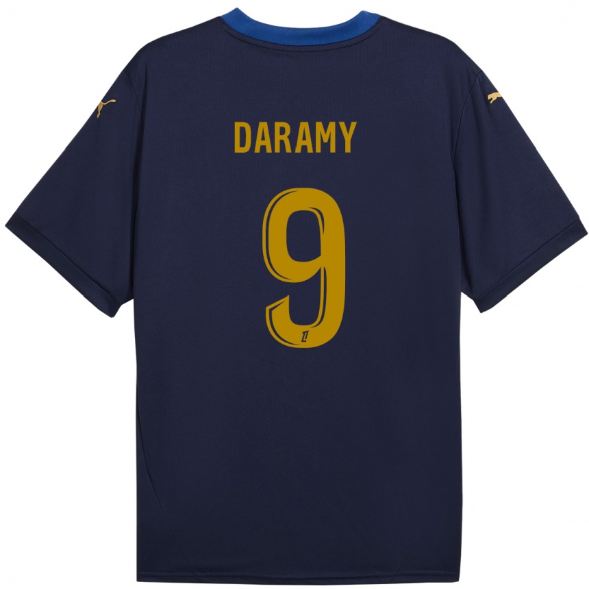 Hombre Fútbol Camiseta Mohamed Daramy #9 Azul Marino Dorado 2ª Equipación 2024/25 México