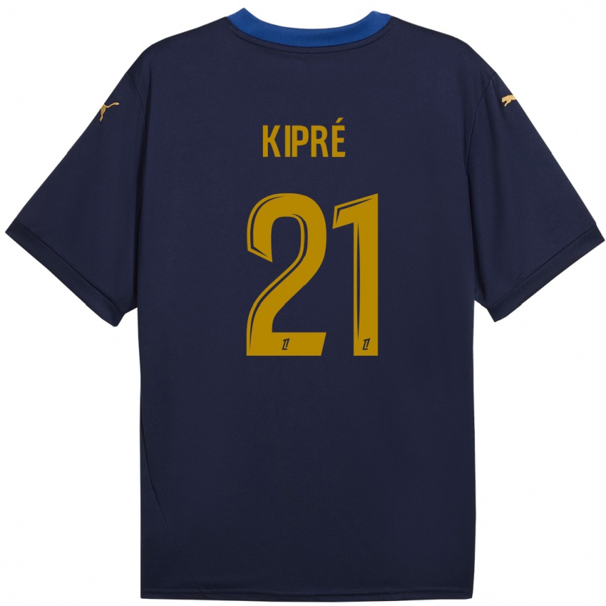 Hombre Fútbol Camiseta Cédric Kipré #21 Azul Marino Dorado 2ª Equipación 2024/25 México