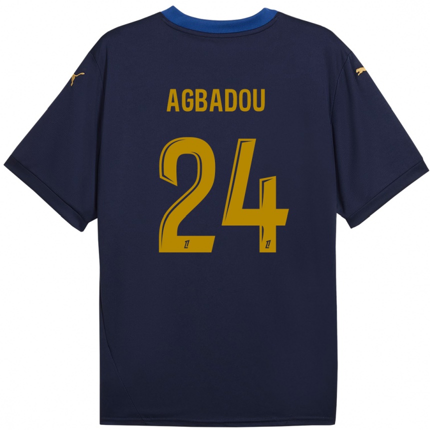 Hombre Fútbol Camiseta Emmanuel Agbadou #24 Azul Marino Dorado 2ª Equipación 2024/25 México