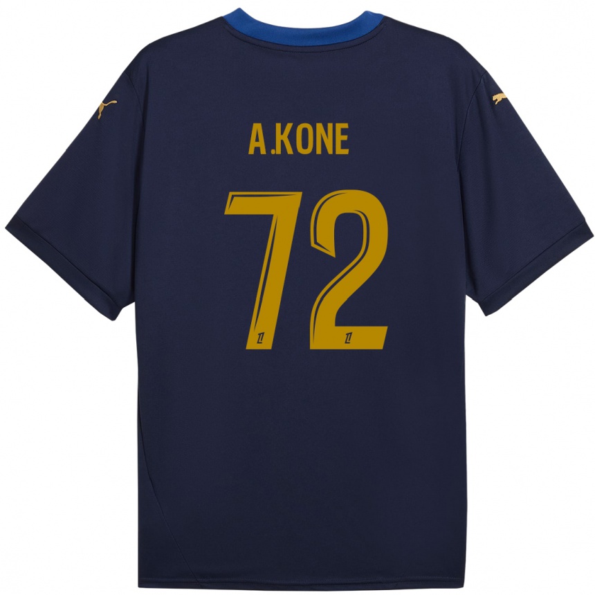 Hombre Fútbol Camiseta Amadou Koné #72 Azul Marino Dorado 2ª Equipación 2024/25 México