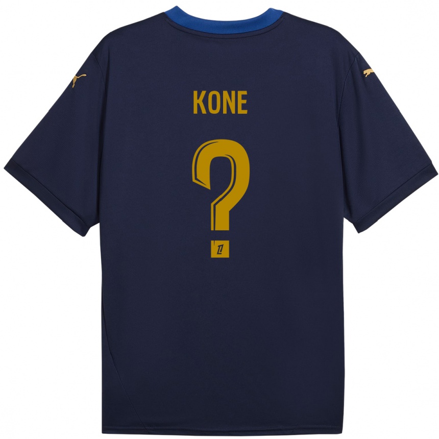 Hombre Fútbol Camiseta Abdoul Koné #0 Azul Marino Dorado 2ª Equipación 2024/25 México