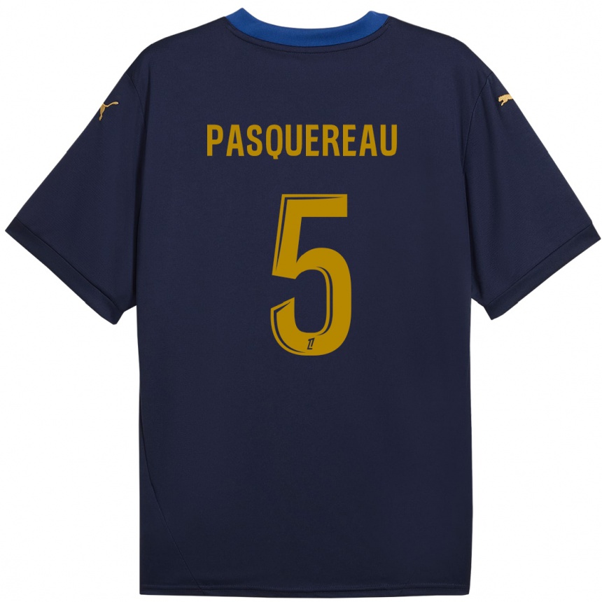 Hombre Fútbol Camiseta Julie Pasquereau #5 Azul Marino Dorado 2ª Equipación 2024/25 México