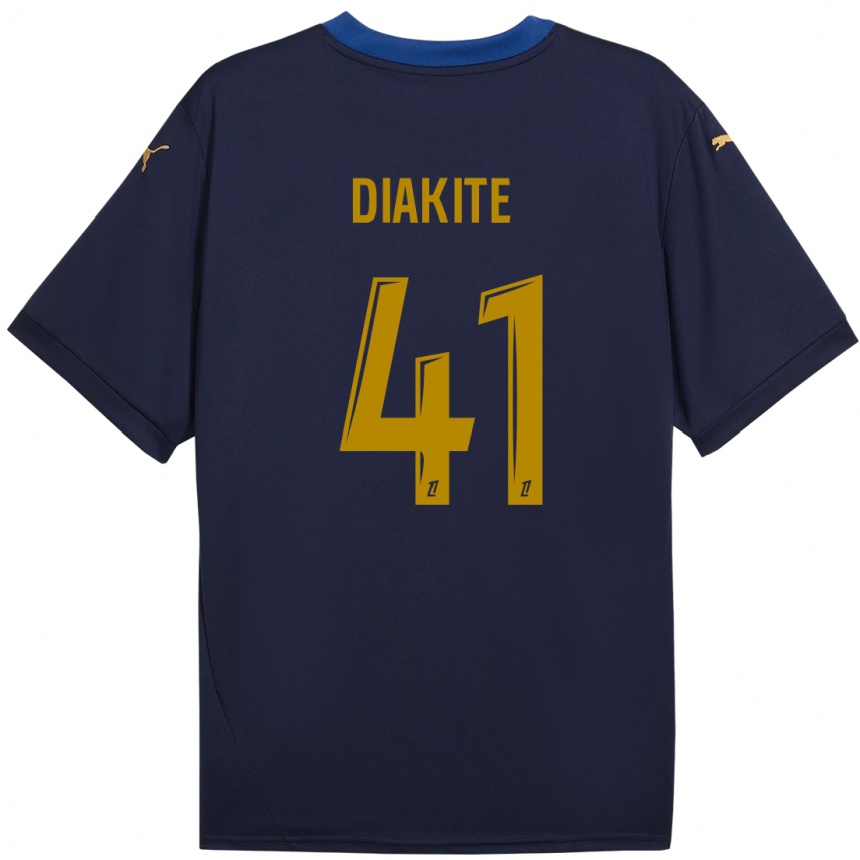 Hombre Fútbol Camiseta Ibrahim Diakité #41 Azul Marino Dorado 2ª Equipación 2024/25 México