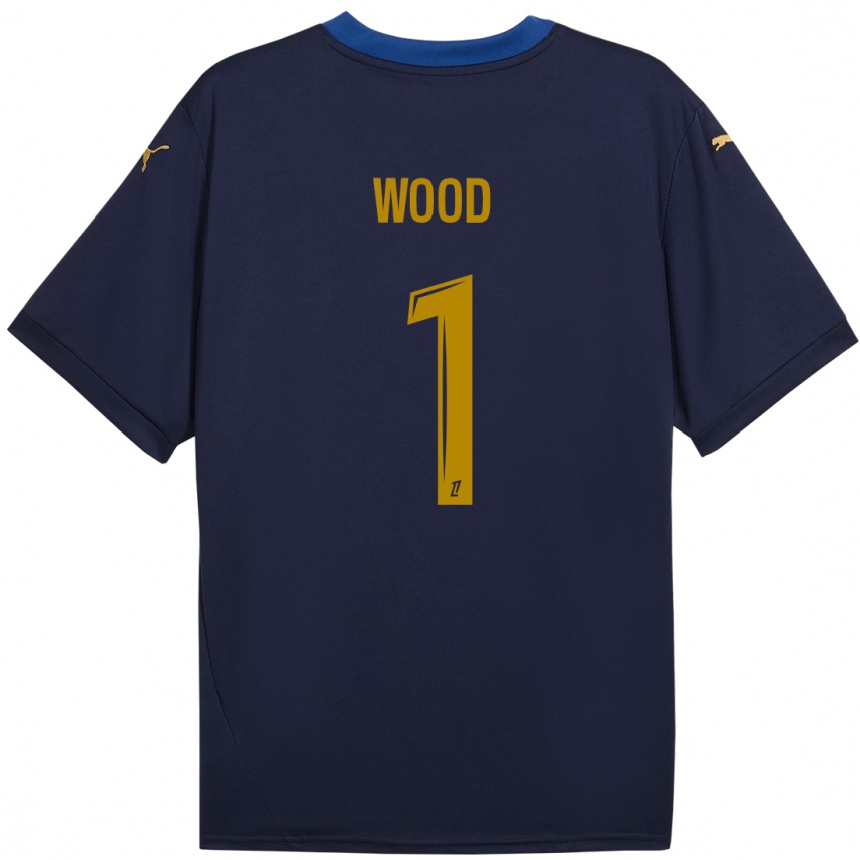 Hombre Fútbol Camiseta Mackenzie Wood #1 Azul Marino Dorado 2ª Equipación 2024/25 México