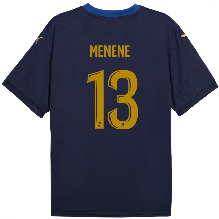 Hombre Fútbol Camiseta Meyong Menene #13 Azul Marino Dorado 2ª Equipación 2024/25 México