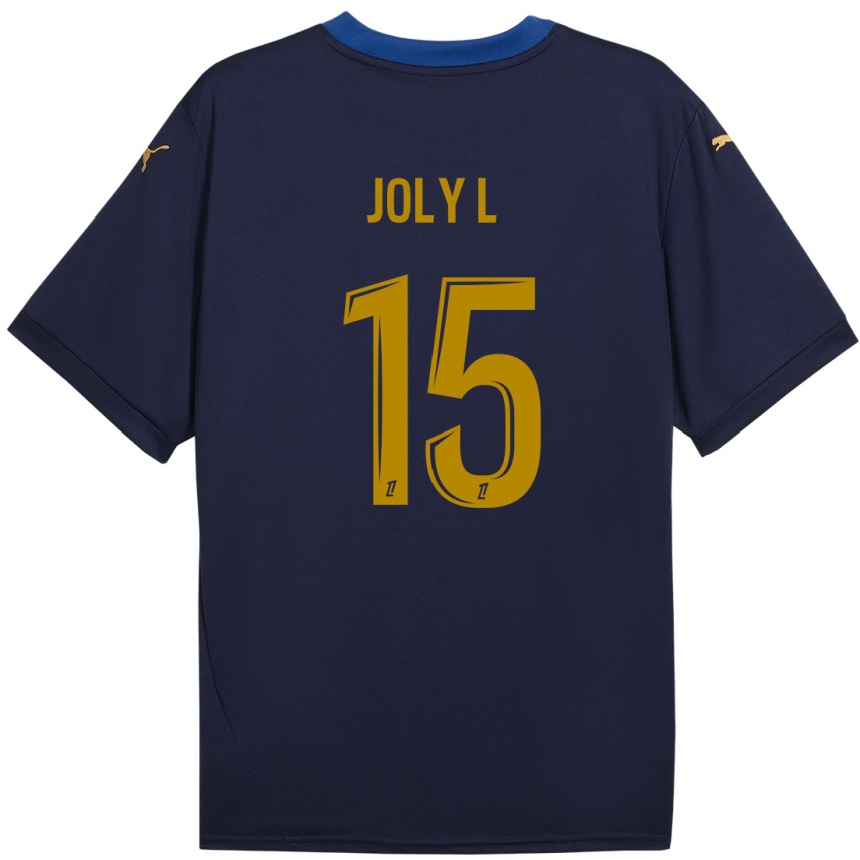 Hombre Fútbol Camiseta Lou Ann Joly #15 Azul Marino Dorado 2ª Equipación 2024/25 México