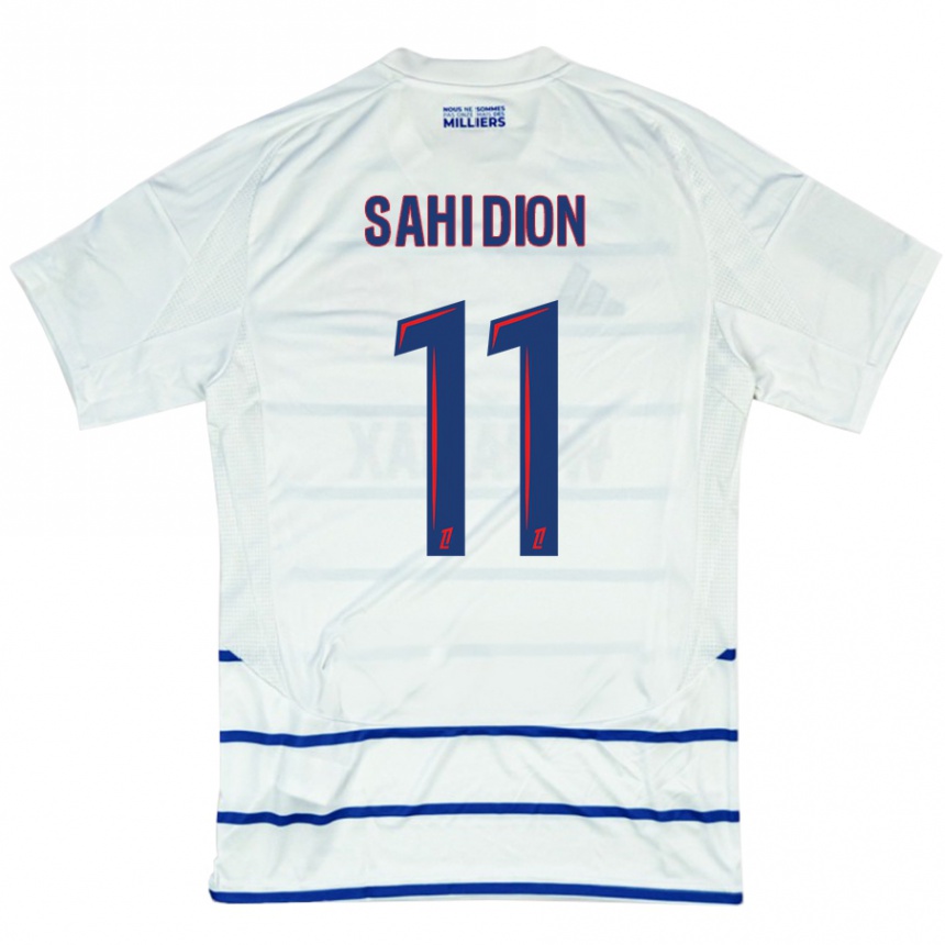 Hombre Fútbol Camiseta Moïse Sahi Dion #11 Blanco Azul 2ª Equipación 2024/25 México