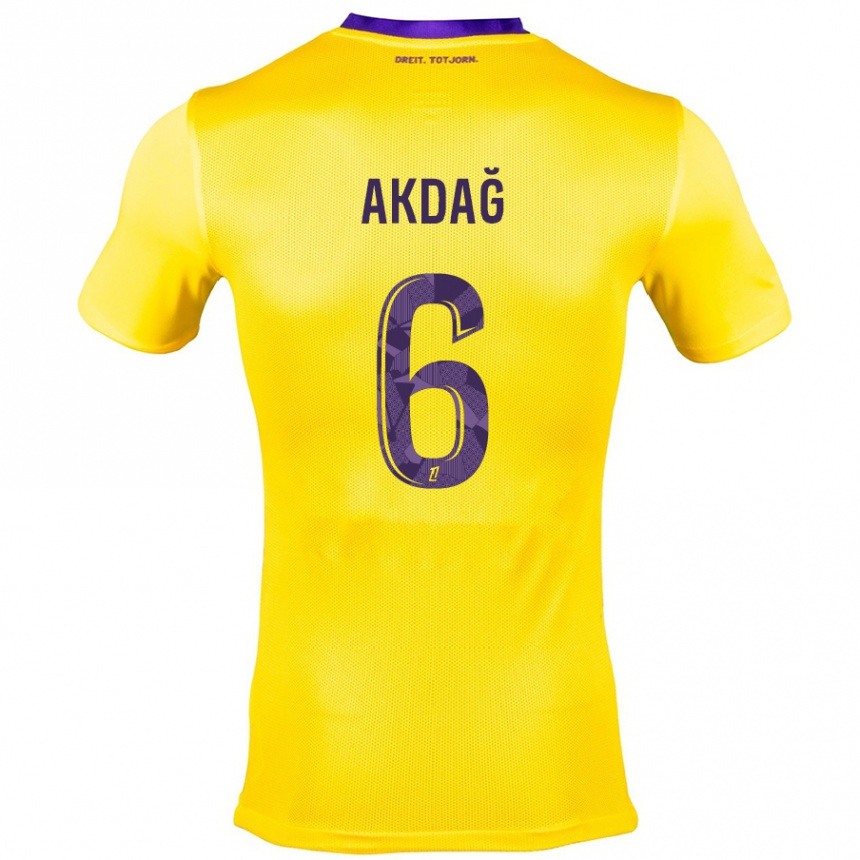 Hombre Fútbol Camiseta Ümit Akdağ #6 Amarillo Morado 2ª Equipación 2024/25 México