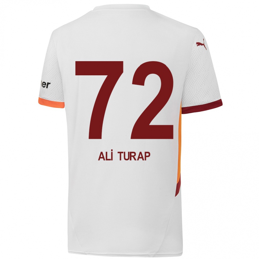 Hombre Fútbol Camiseta Ali Turap Bülbül #72 Blanco Amarillo Rojo 2ª Equipación 2024/25 México