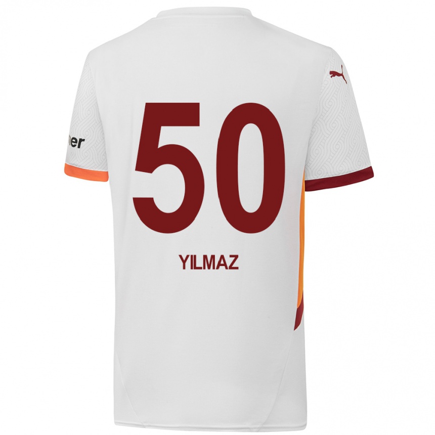 Hombre Fútbol Camiseta Jankat Yılmaz #50 Blanco Amarillo Rojo 2ª Equipación 2024/25 México