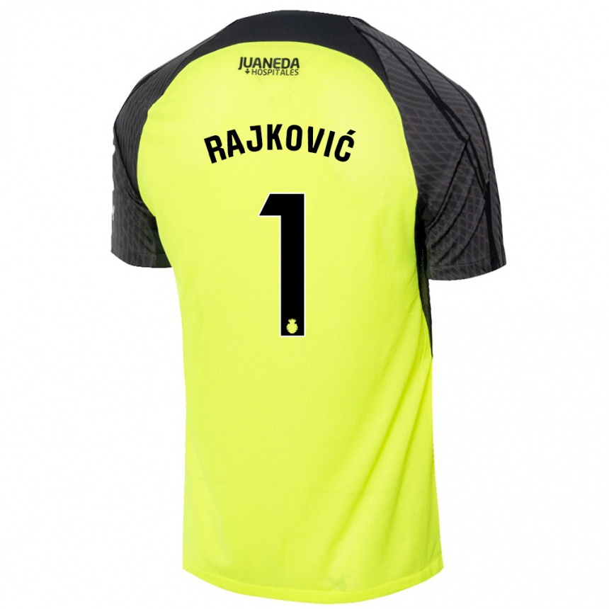 Hombre Fútbol Camiseta Predrag Rajkovic #1 Verde Fluorescente Negro 2ª Equipación 2024/25 México