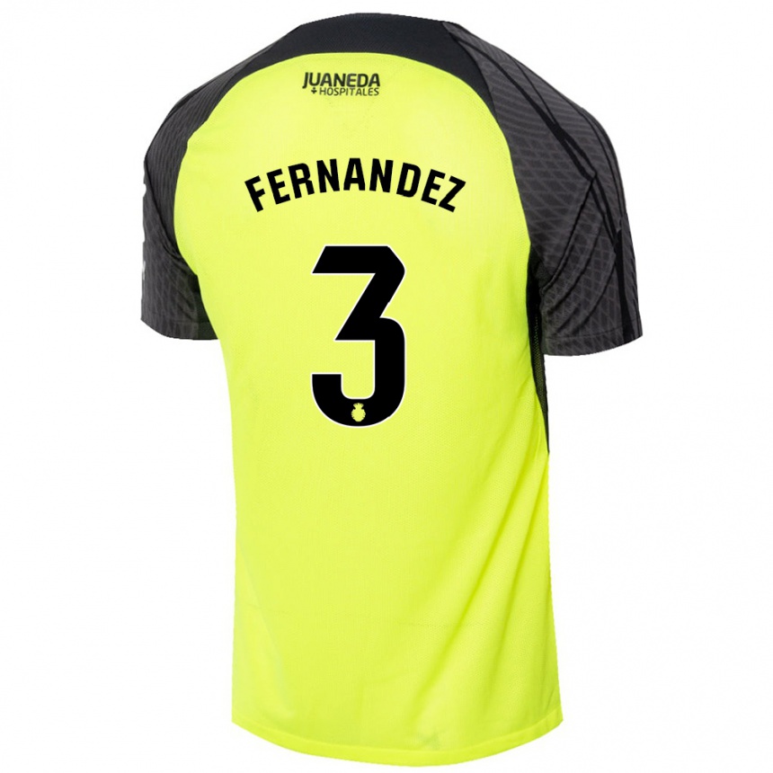 Hombre Fútbol Camiseta Marcos Fernández #3 Verde Fluorescente Negro 2ª Equipación 2024/25 México