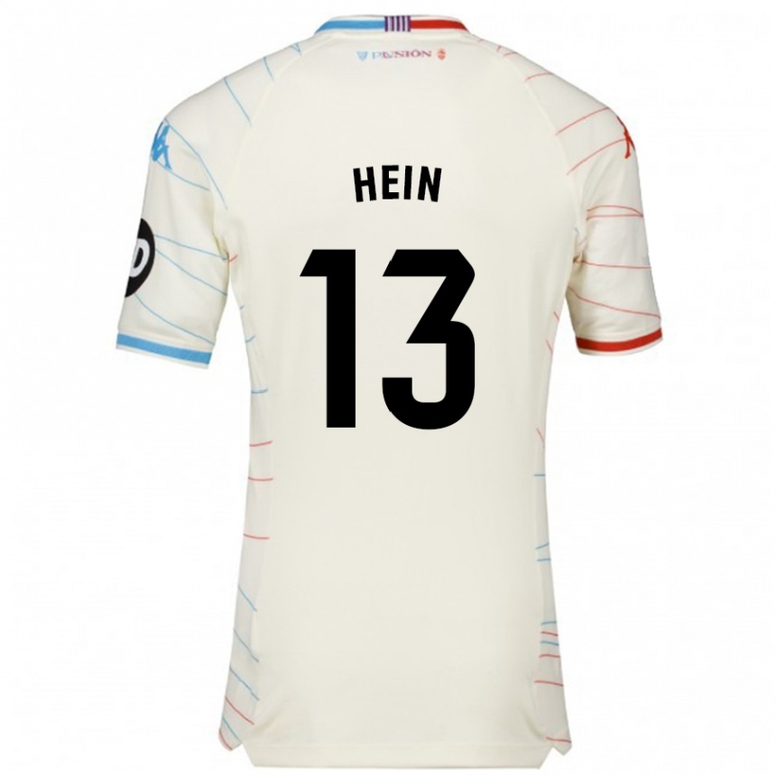 Hombre Fútbol Camiseta Karl Hein #13 Blanco Rojo Azul 2ª Equipación 2024/25 México