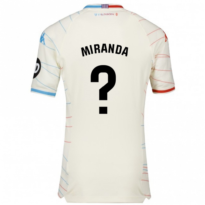 Hombre Fútbol Camiseta João Miranda #0 Blanco Rojo Azul 2ª Equipación 2024/25 México