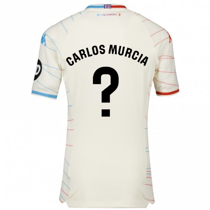 Hombre Fútbol Camiseta Juan Carlos Murcia #0 Blanco Rojo Azul 2ª Equipación 2024/25 México