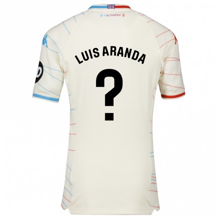 Hombre Fútbol Camiseta José Luis Aranda #0 Blanco Rojo Azul 2ª Equipación 2024/25 México