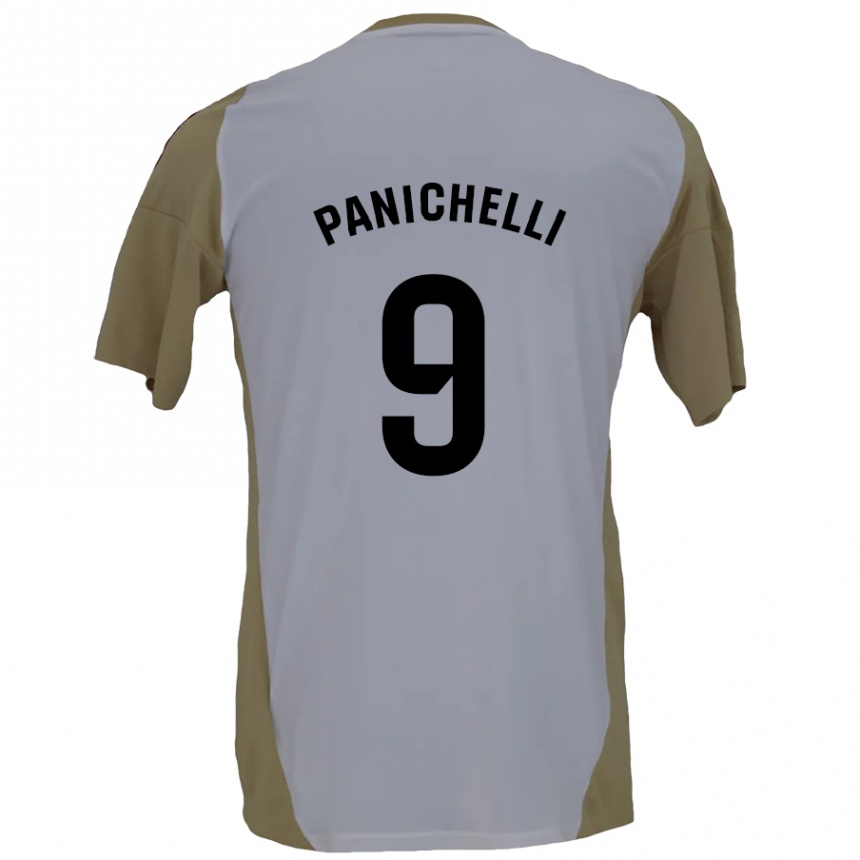 Hombre Fútbol Camiseta Joaquín Panichelli #9 Marrón Blanco 2ª Equipación 2024/25 México