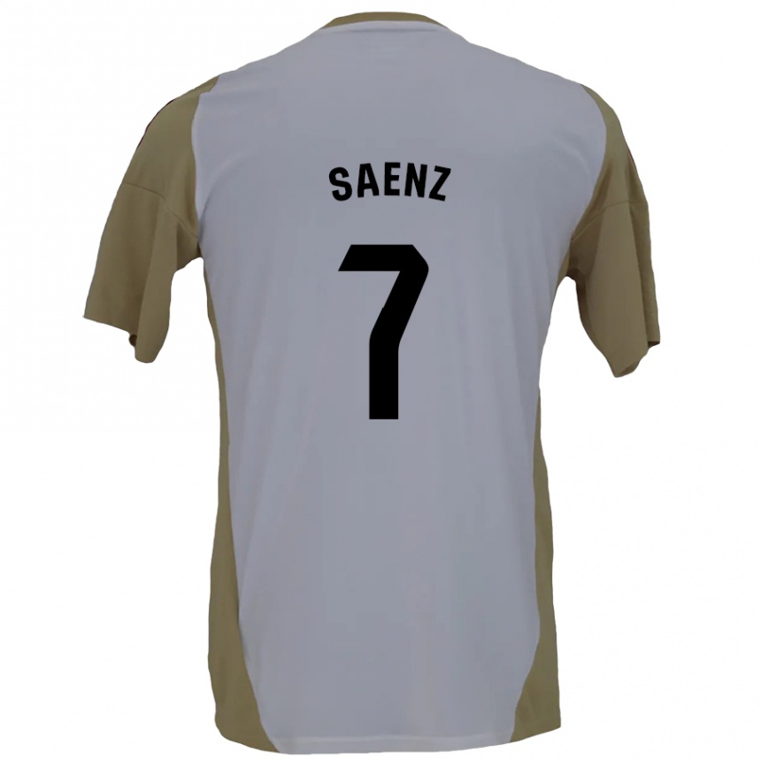 Hombre Fútbol Camiseta Raúl Sáenz #7 Marrón Blanco 2ª Equipación 2024/25 México