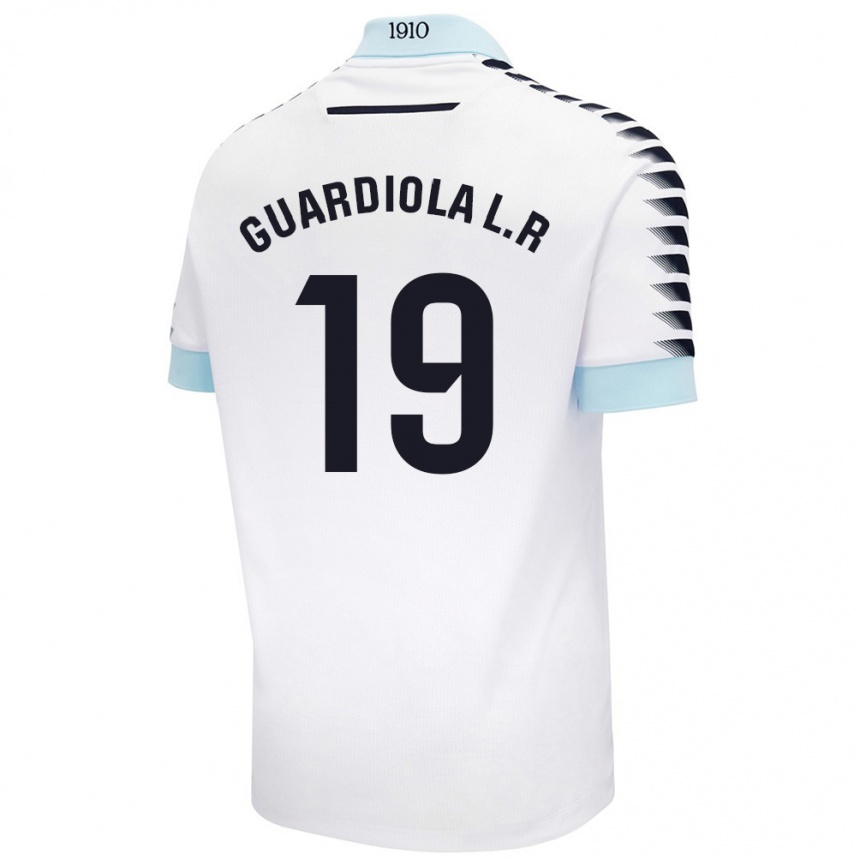 Hombre Fútbol Camiseta Sergi Guardiola #19 Blanco Azul 2ª Equipación 2024/25 México